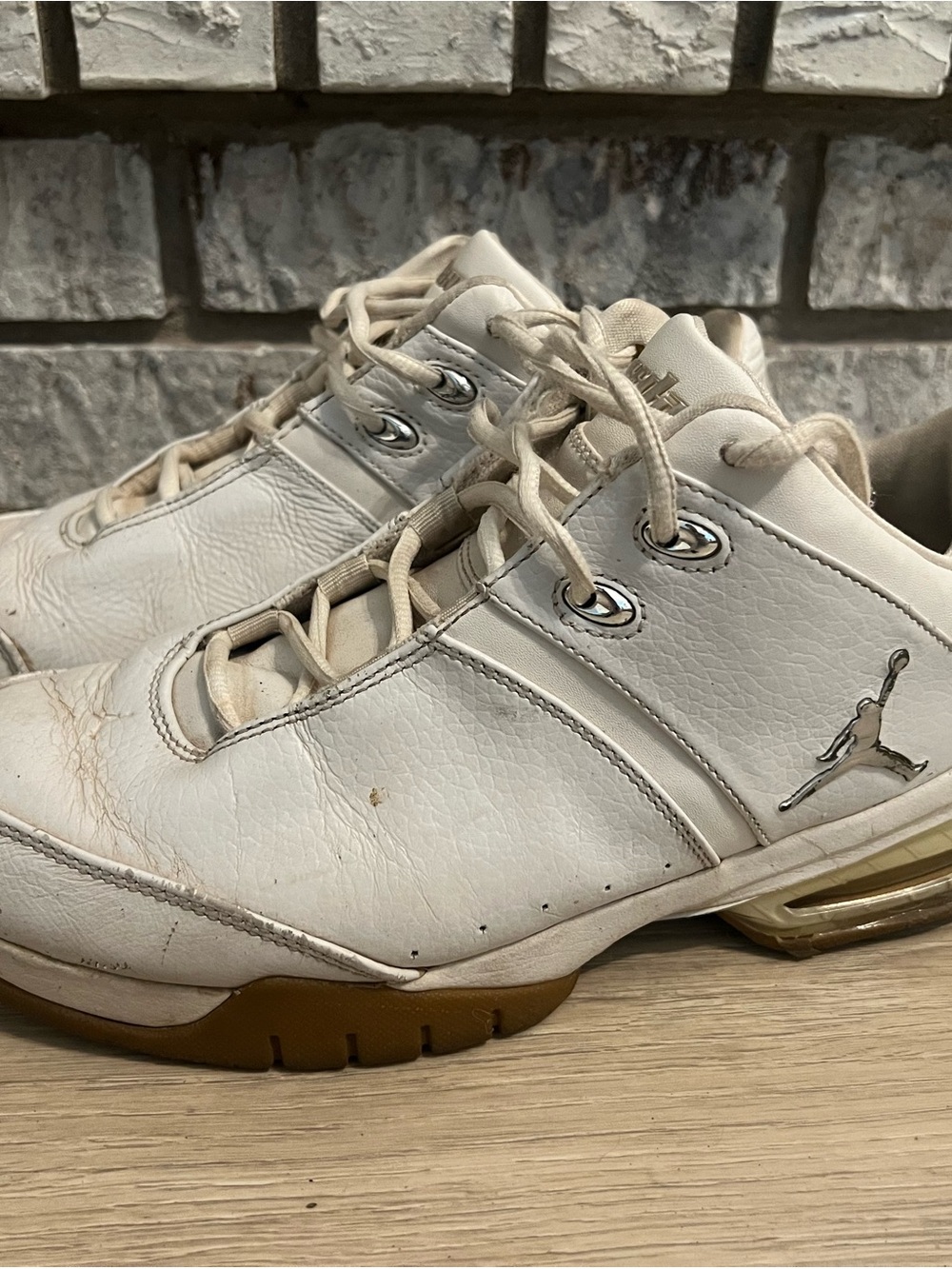 Jordan Men’s Off-White Leather Low-Top Sneakers